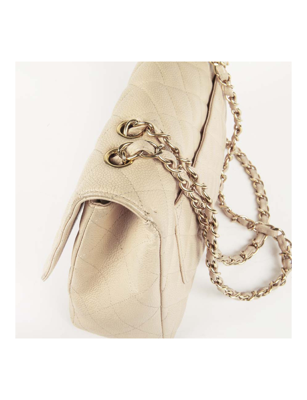 Sac Jumbo CHANEL en cuir caviar gold  doré