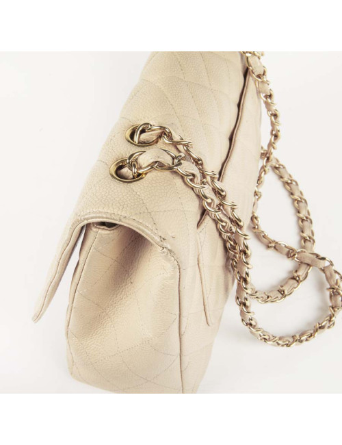 Sac Jumbo CHANEL en cuir caviar gold  doré