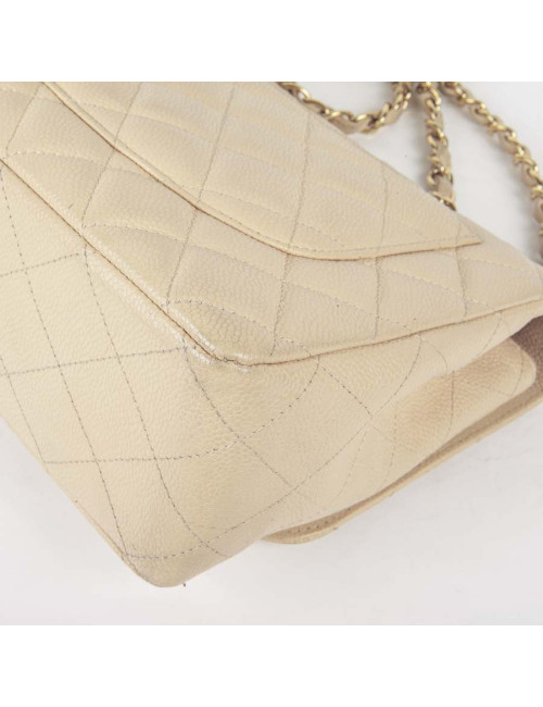 Sac Jumbo CHANEL en cuir caviar gold  doré