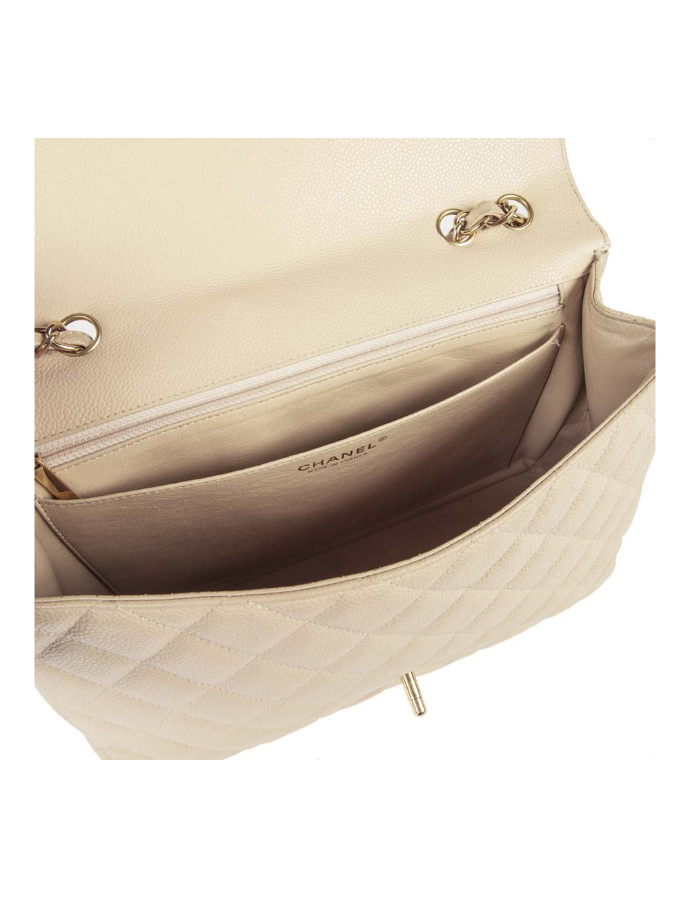 Sac Jumbo CHANEL en cuir caviar gold  doré