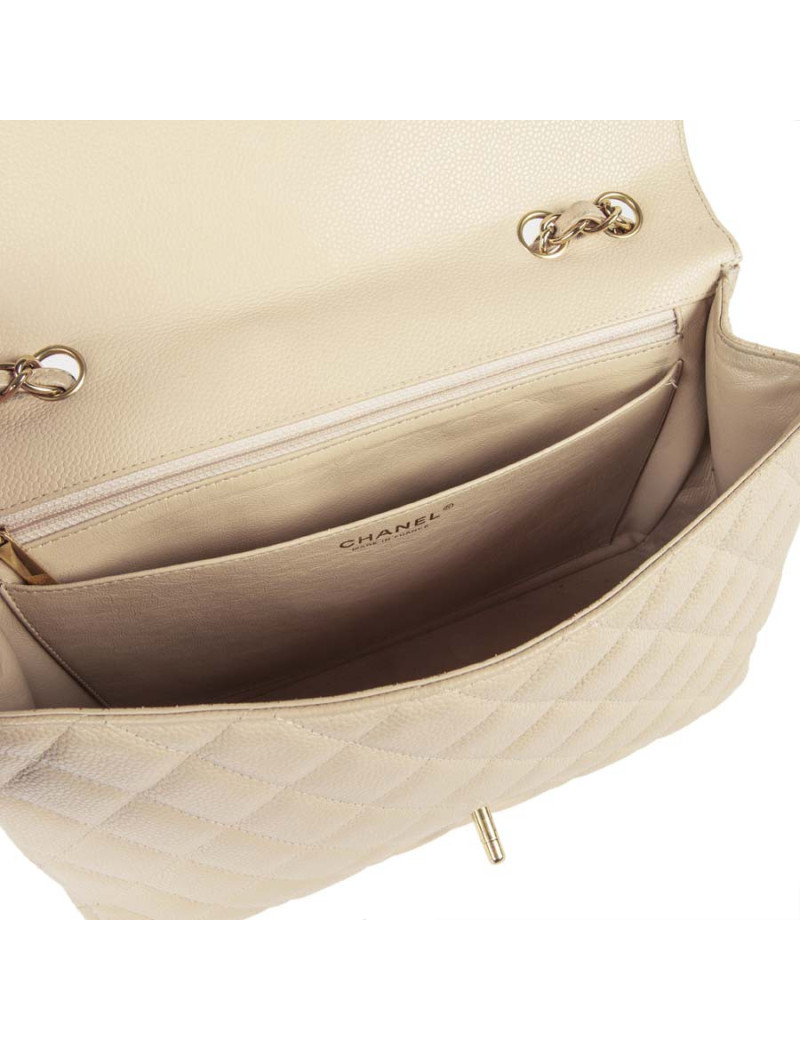 Sac Jumbo CHANEL en cuir caviar gold  doré