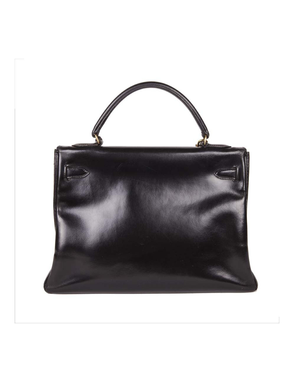 Sac Kelly 32 HERMES vintage cuir box noir