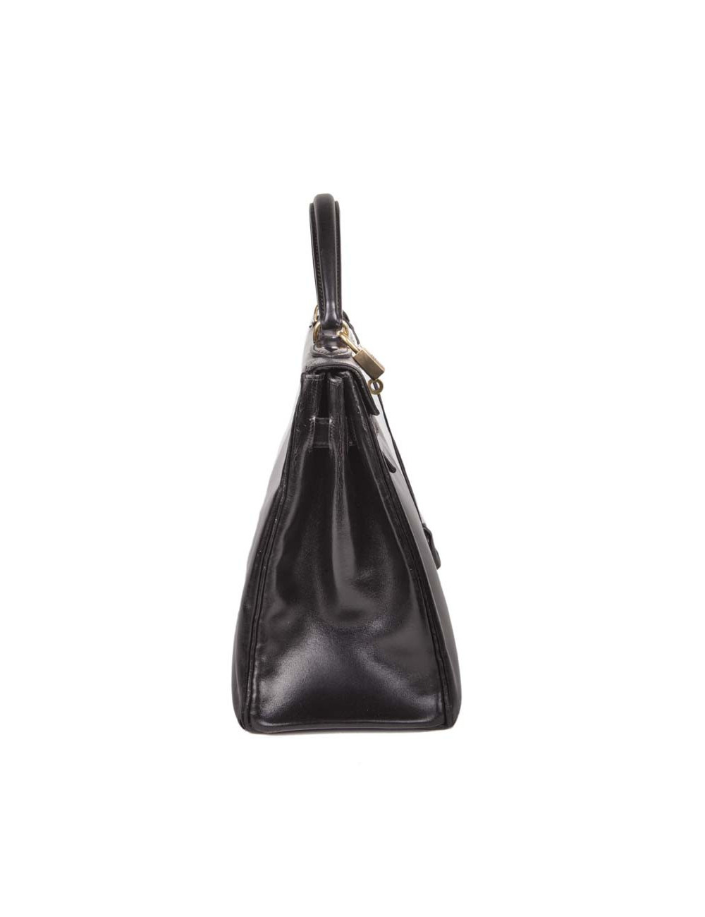 Sac Kelly 32 HERMES vintage cuir box noir