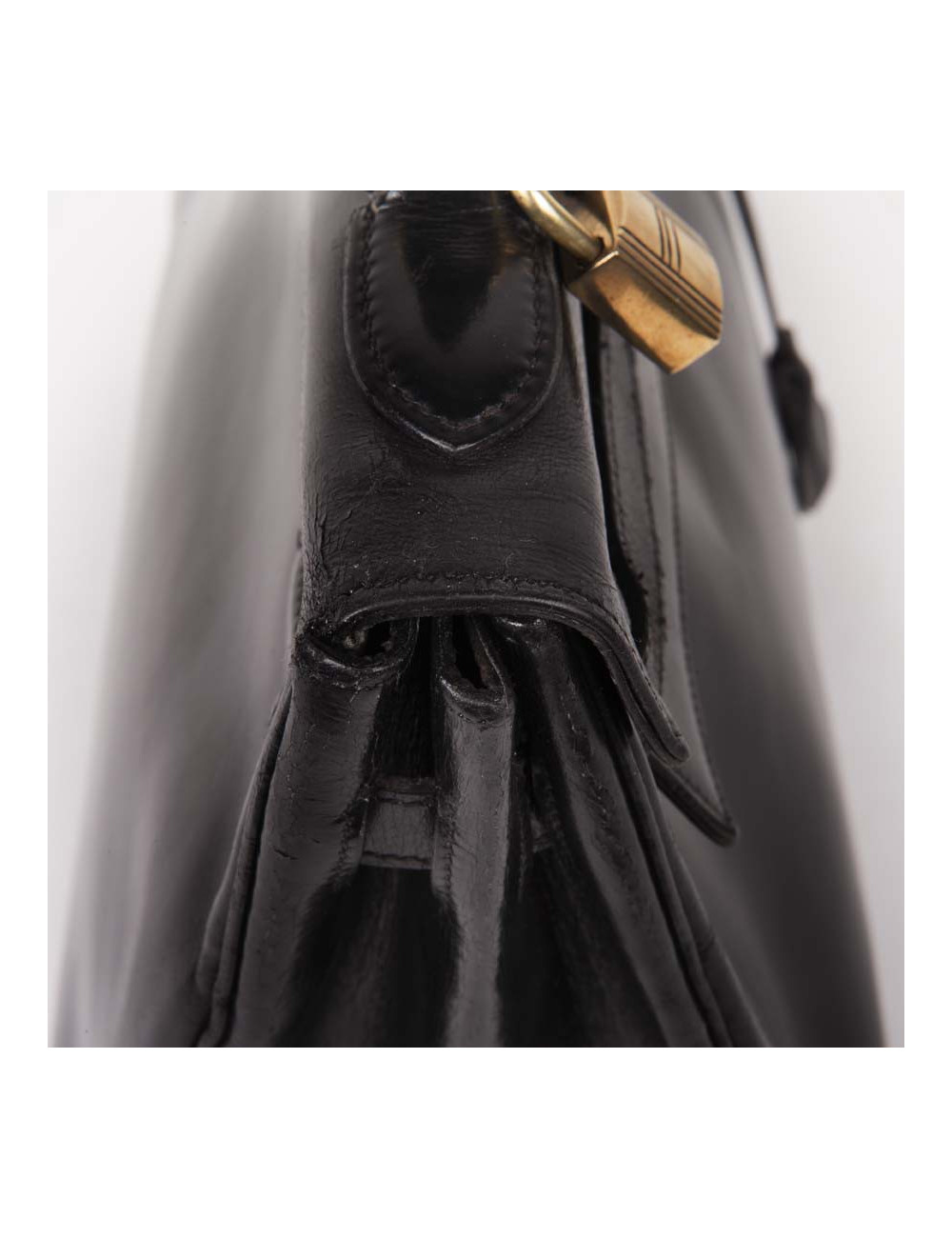 Sac Kelly 32 HERMES vintage cuir box noir