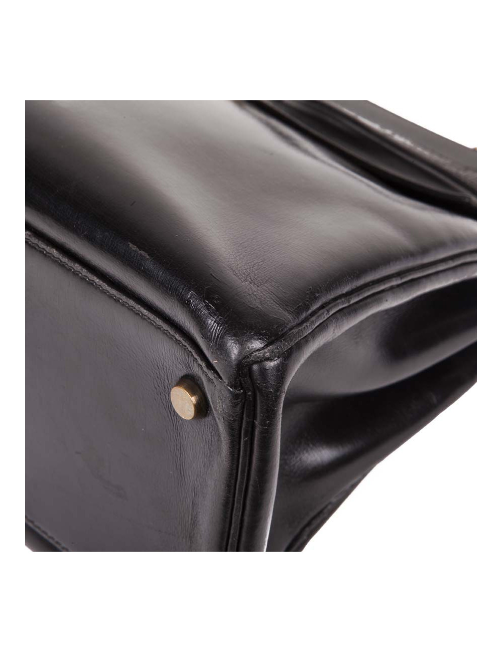 Sac Kelly 32 HERMES vintage cuir box noir