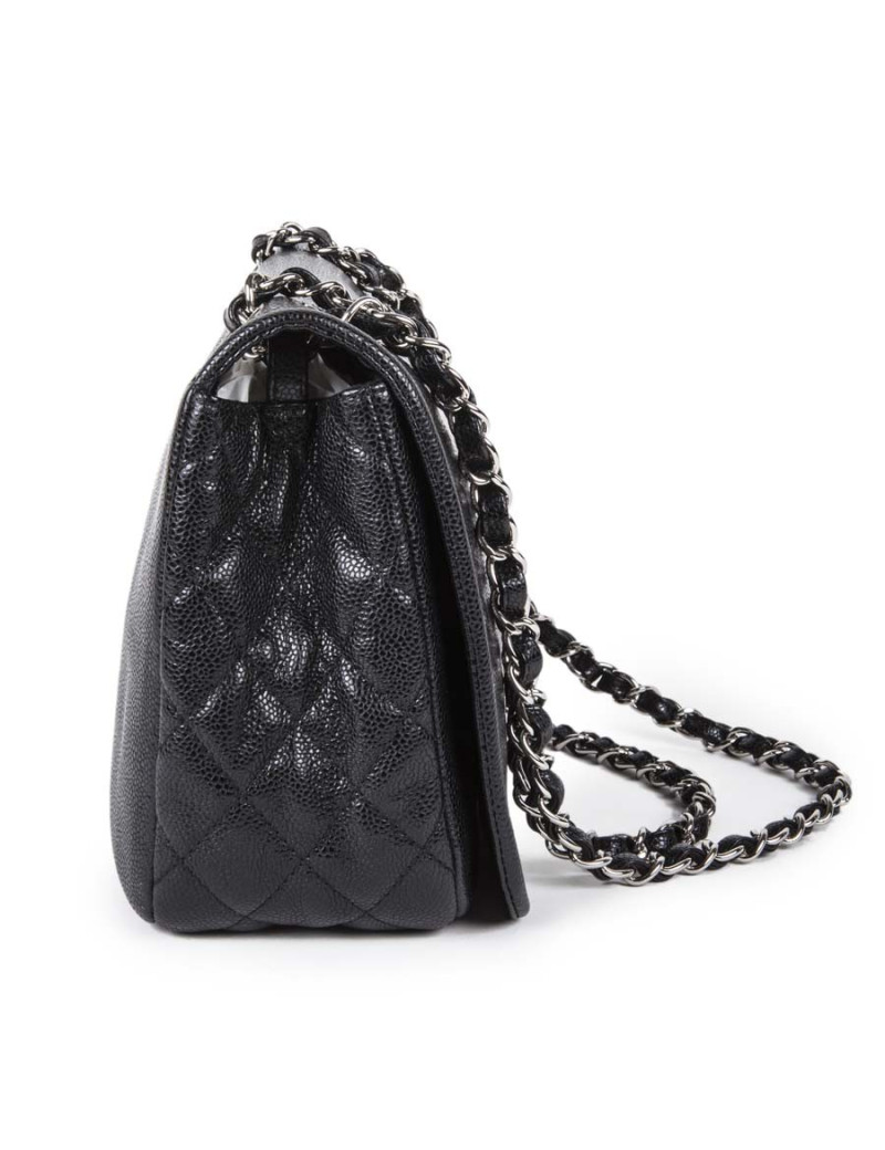 Sac CHANEL cuir grainé noir