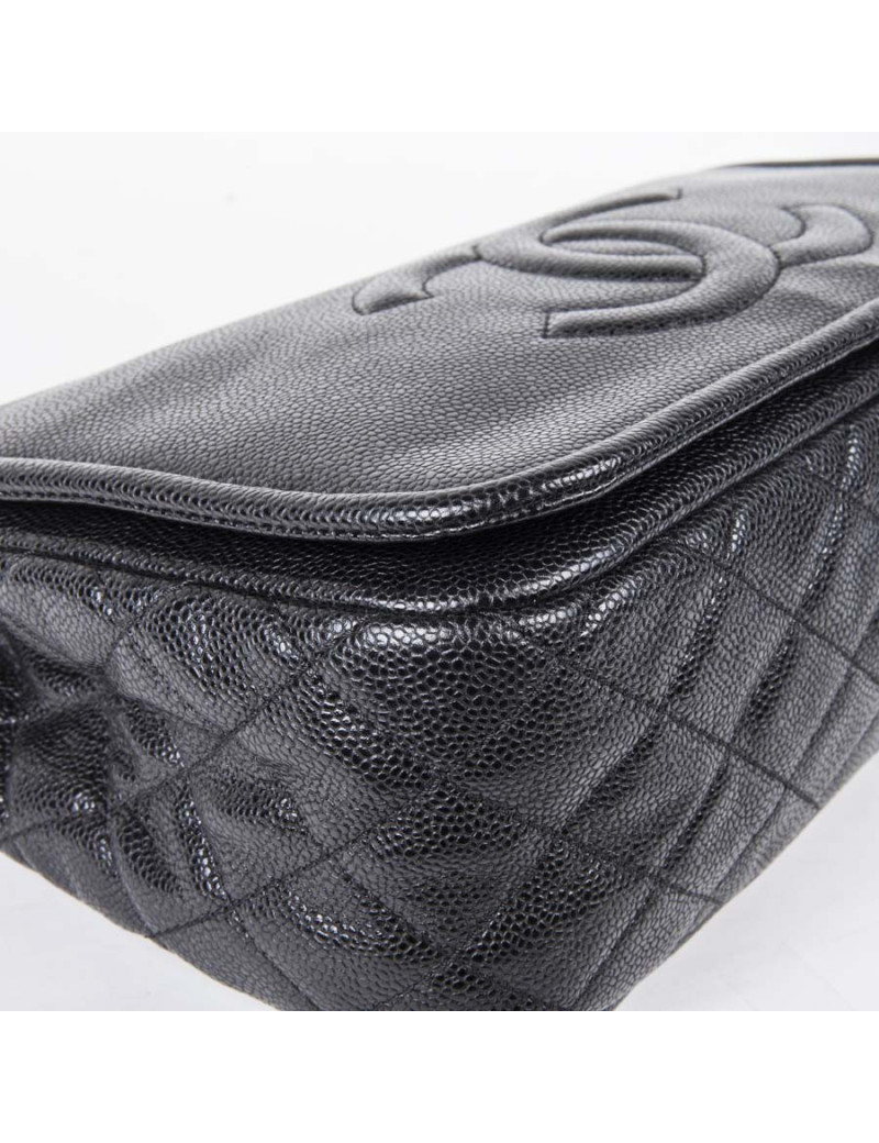 Sac CHANEL cuir grainé noir