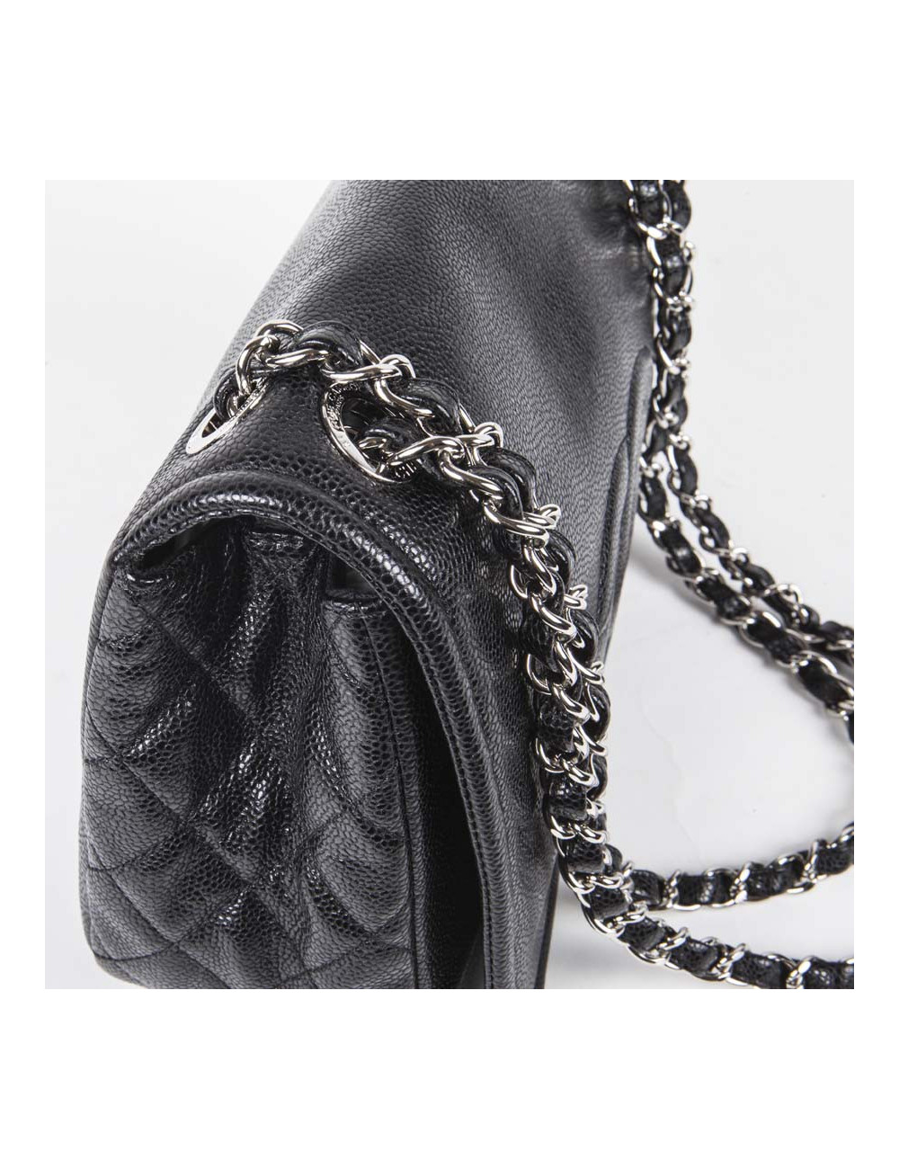 Sac CHANEL cuir grainé noir