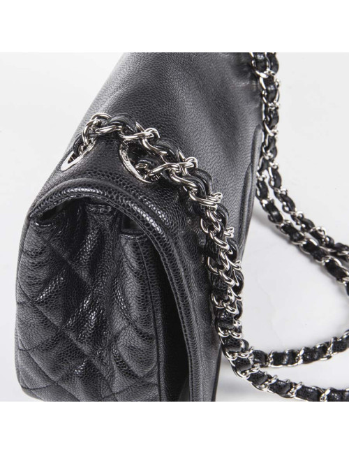 Sac CHANEL cuir grainé noir