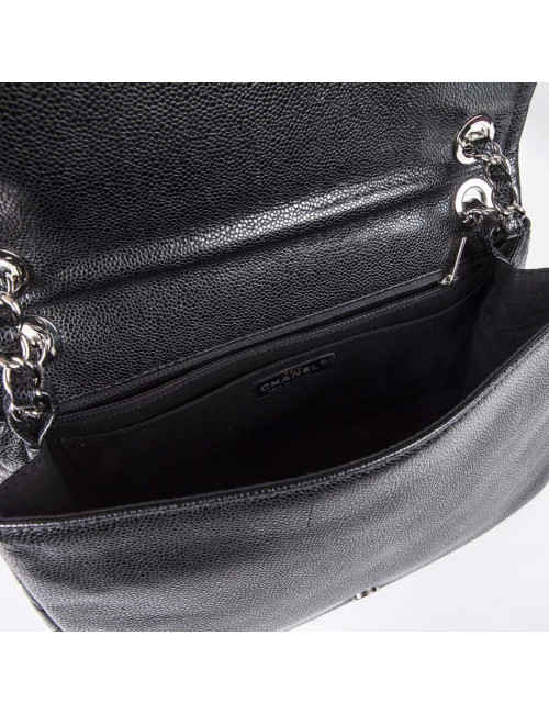 Sac CHANEL cuir grainé noir