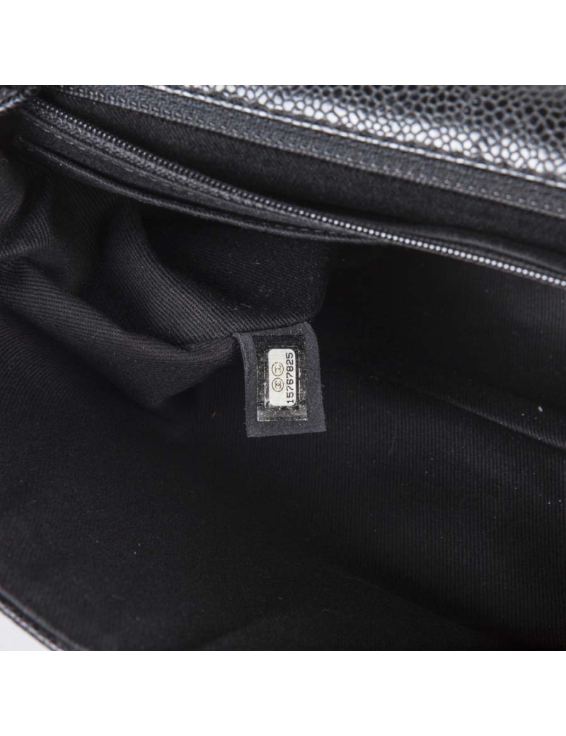 Sac CHANEL cuir grainé noir