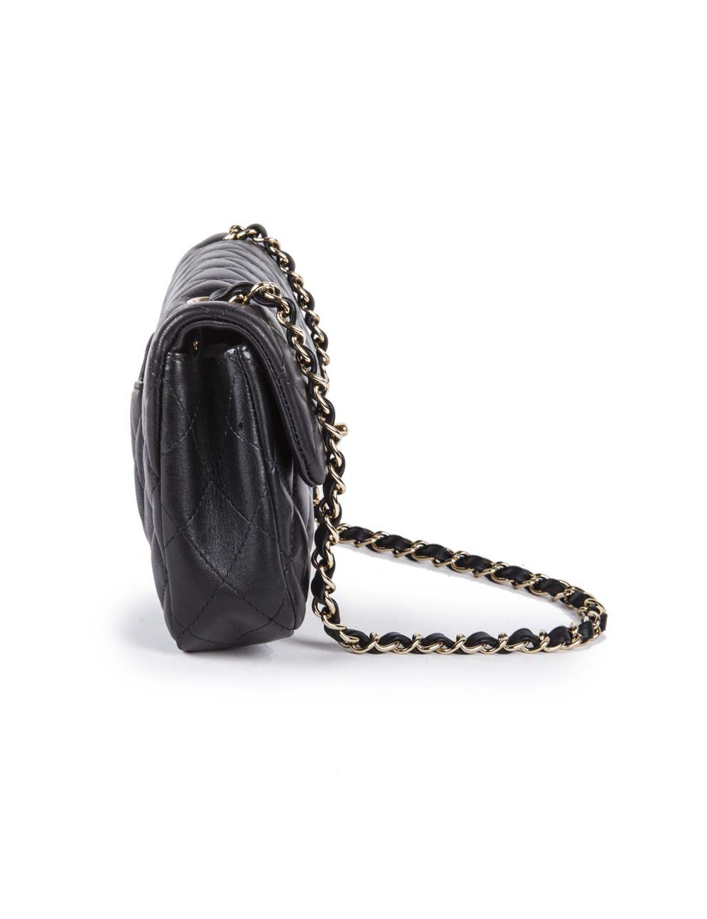 Sac CHANEL baguette cuir noir matelassé