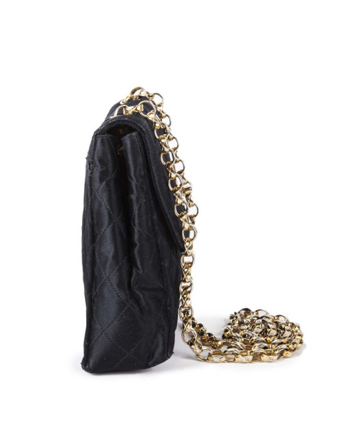 Sac du soir CHANEL en satin noir