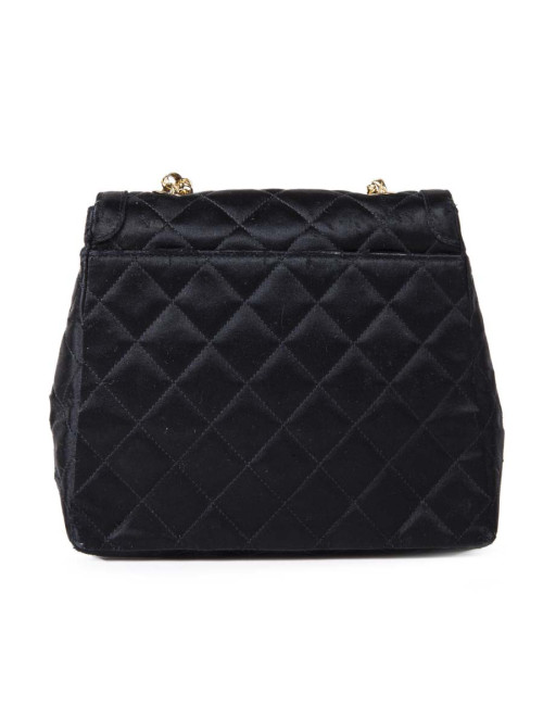 Sac du soir CHANEL en satin noir