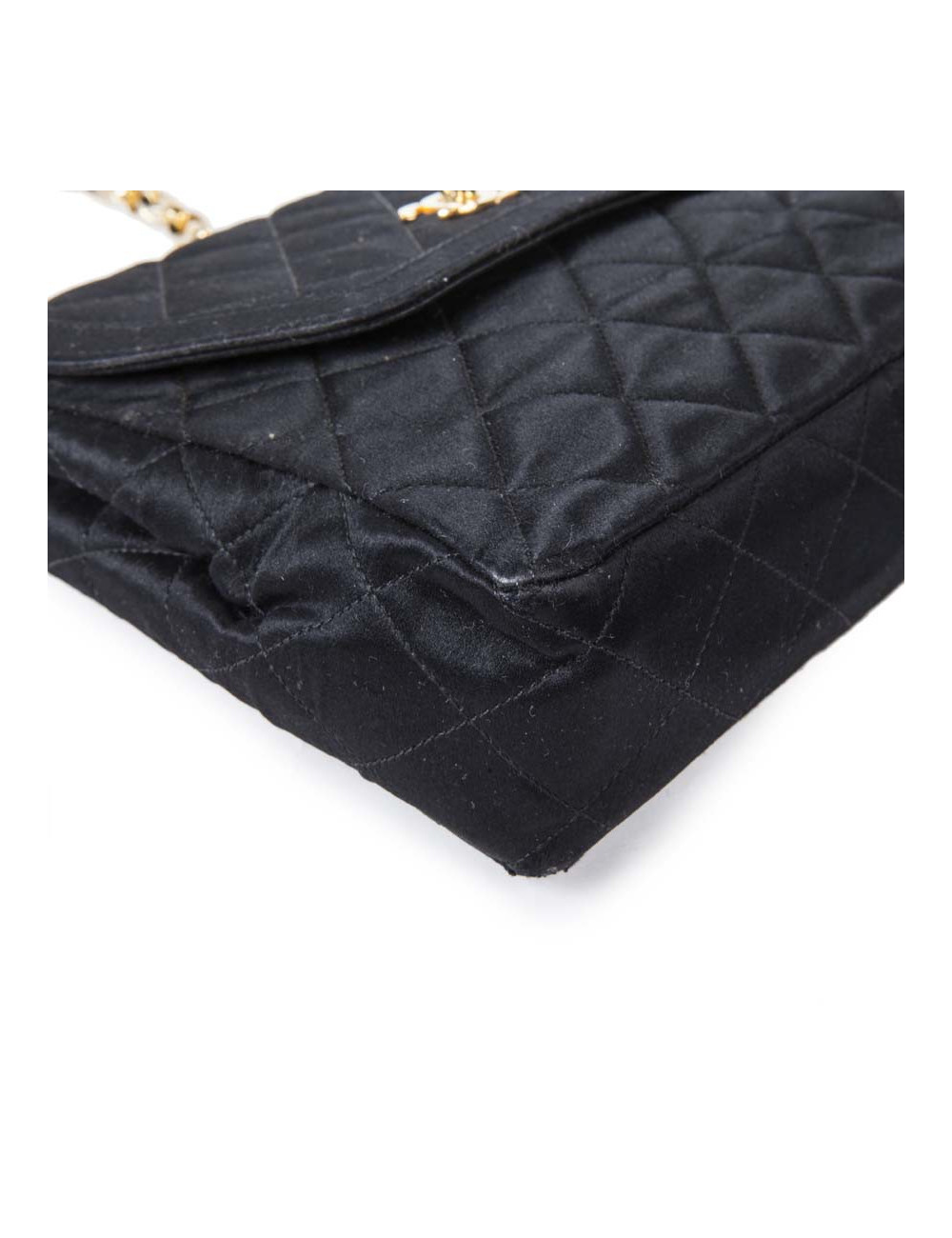 Sac du soir CHANEL en satin noir
