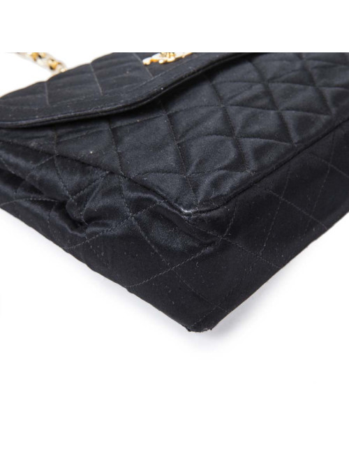 Sac du soir CHANEL en satin noir