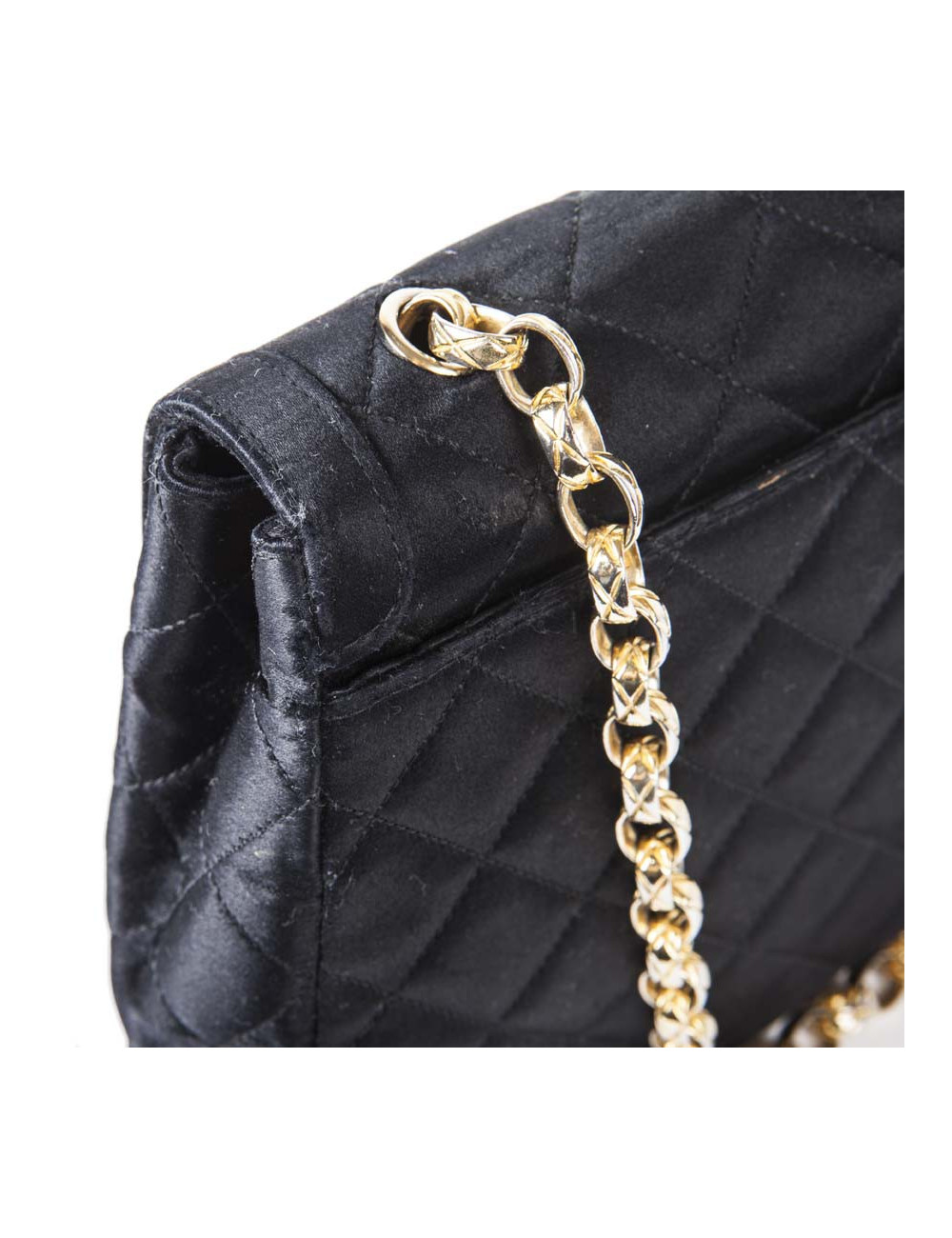 Sac du soir CHANEL en satin noir