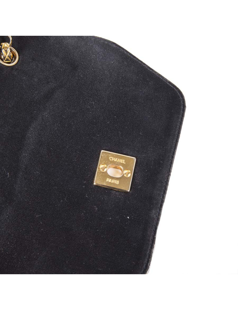 Sac du soir CHANEL en satin noir