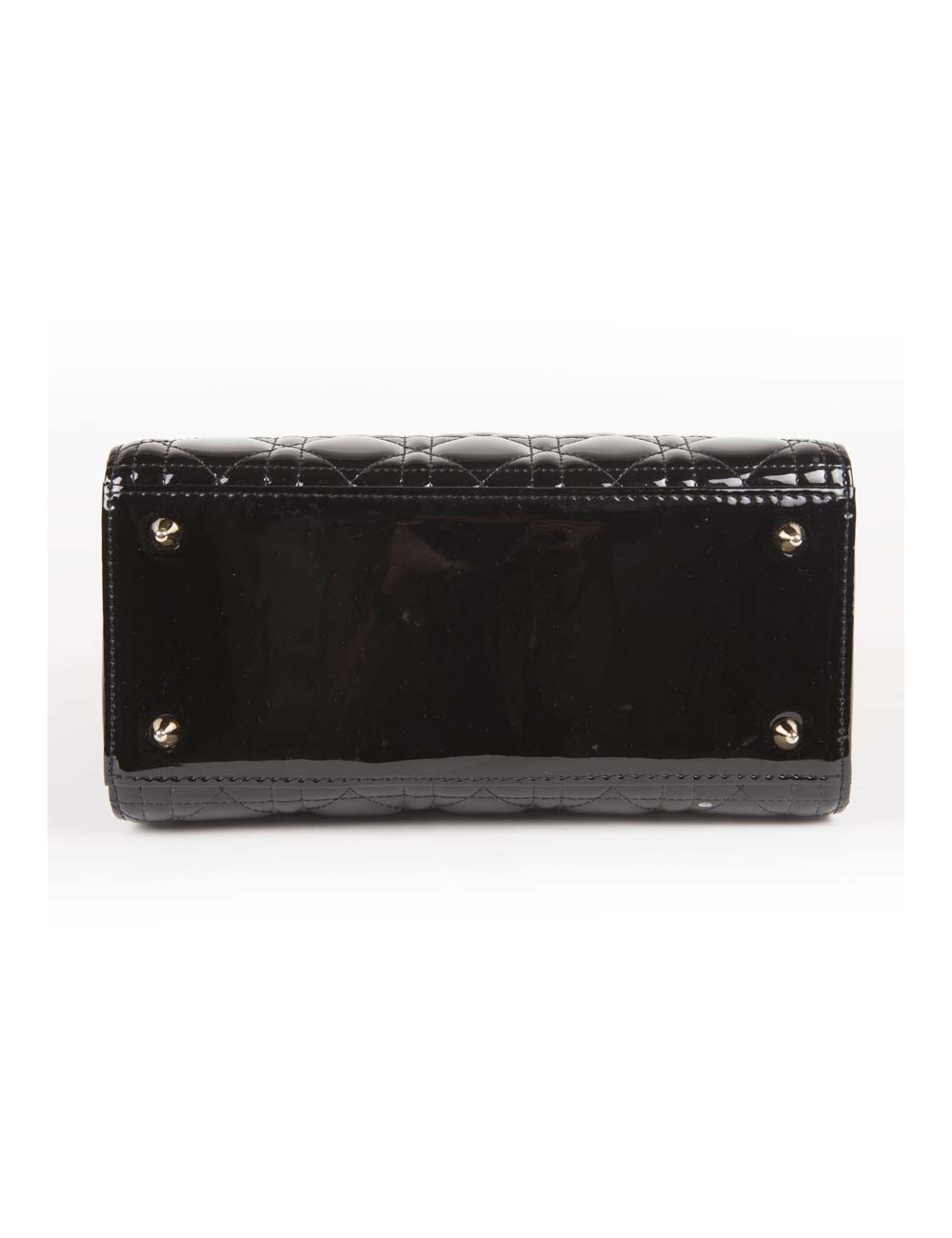 CHRISTIAN DIOR Lady Dior bag in black quilted patent leather