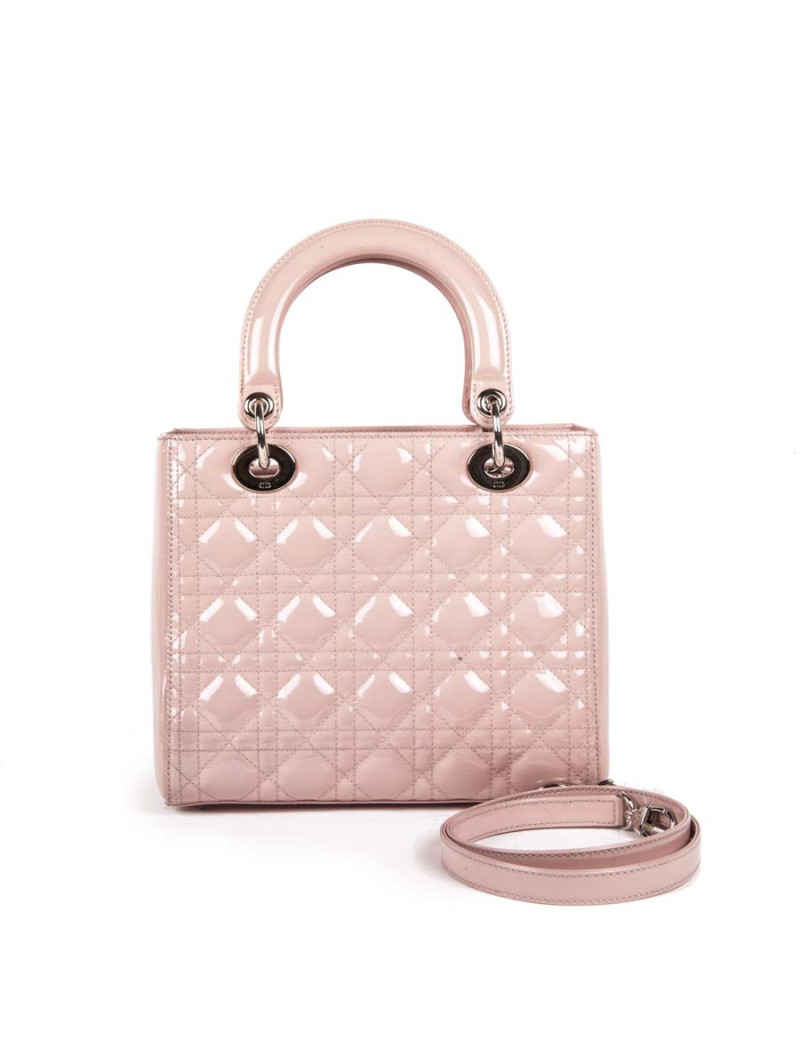 Sac Lady D CHRISTIAN DIOR verni rose