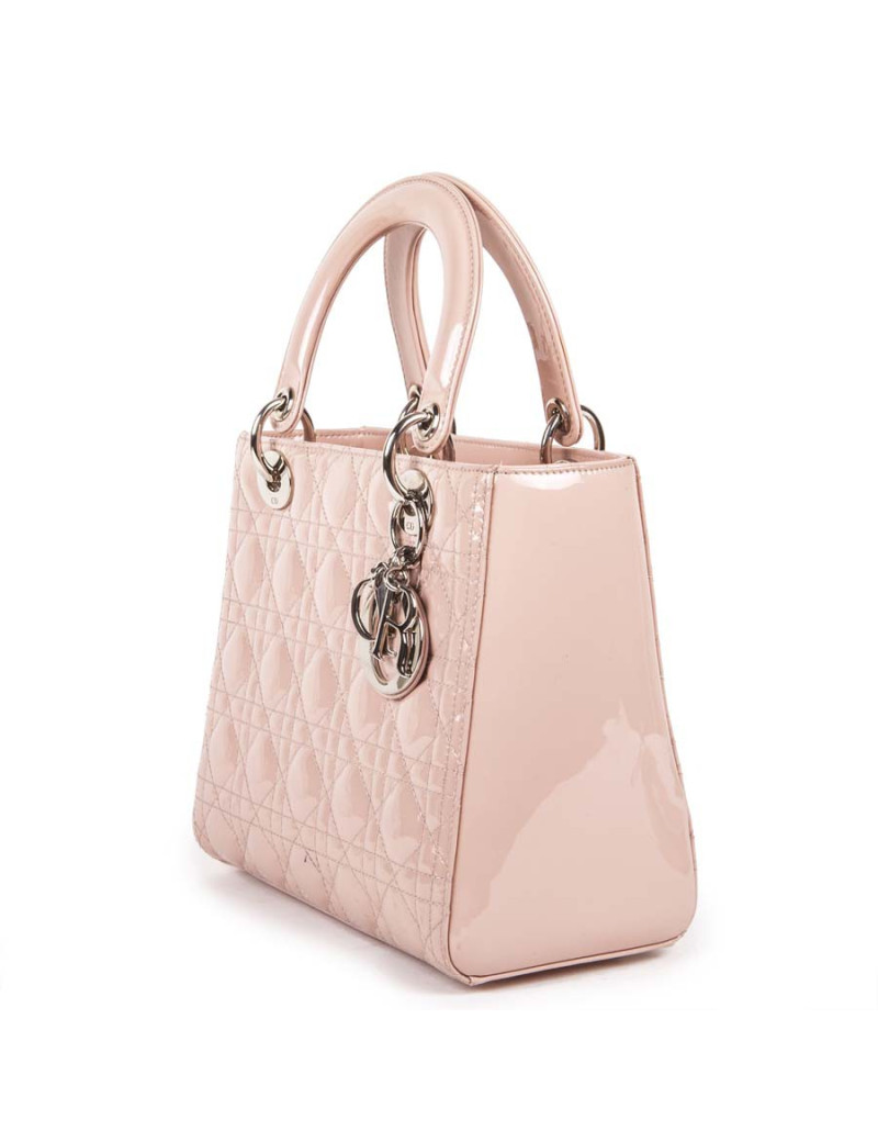 Sac Lady D CHRISTIAN DIOR verni rose