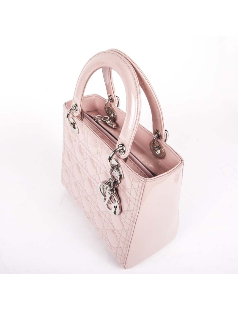 Sac Lady D CHRISTIAN DIOR verni rose