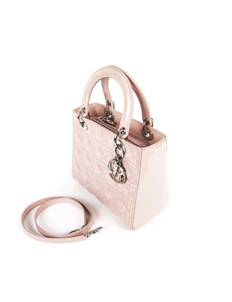 Sac Lady D CHRISTIAN DIOR verni rose