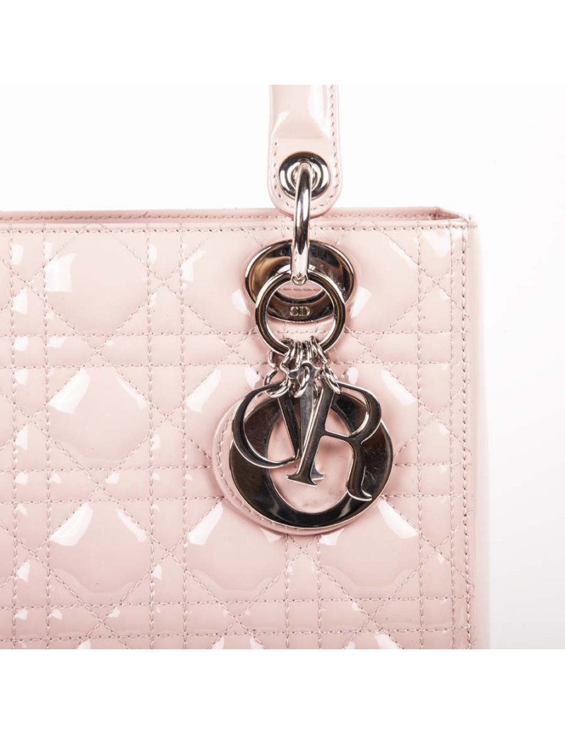 Sac Lady D CHRISTIAN DIOR verni rose