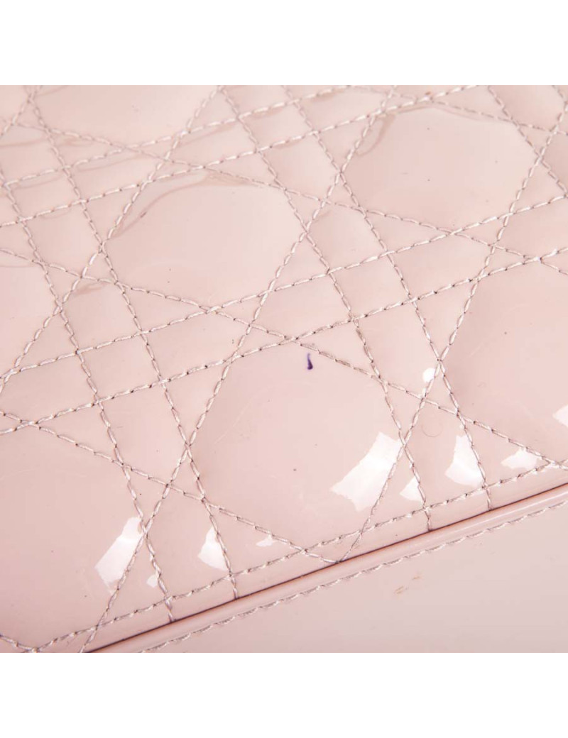 Sac Lady D CHRISTIAN DIOR verni rose