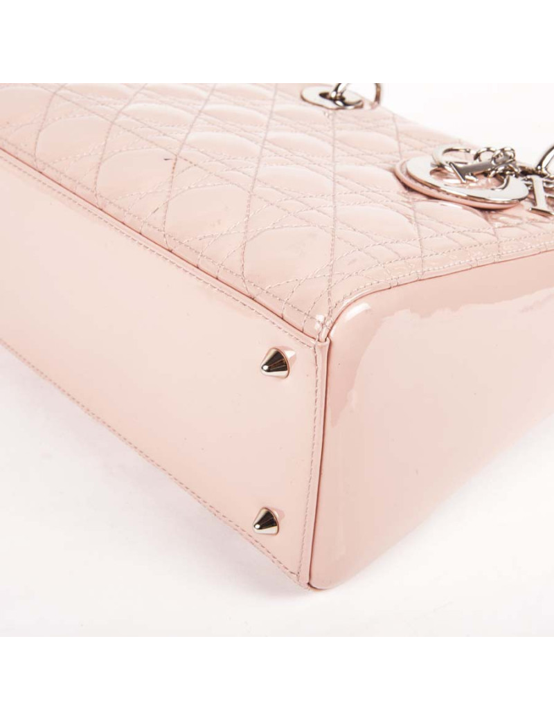 Sac Lady D CHRISTIAN DIOR verni rose