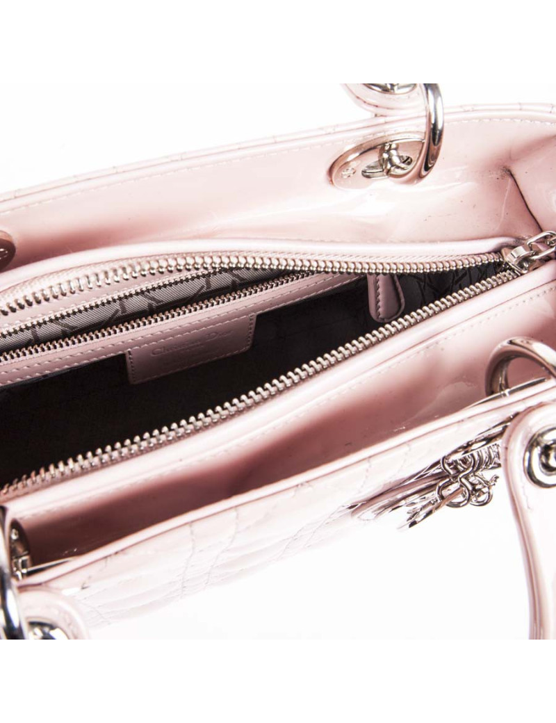 Sac Lady D CHRISTIAN DIOR verni rose