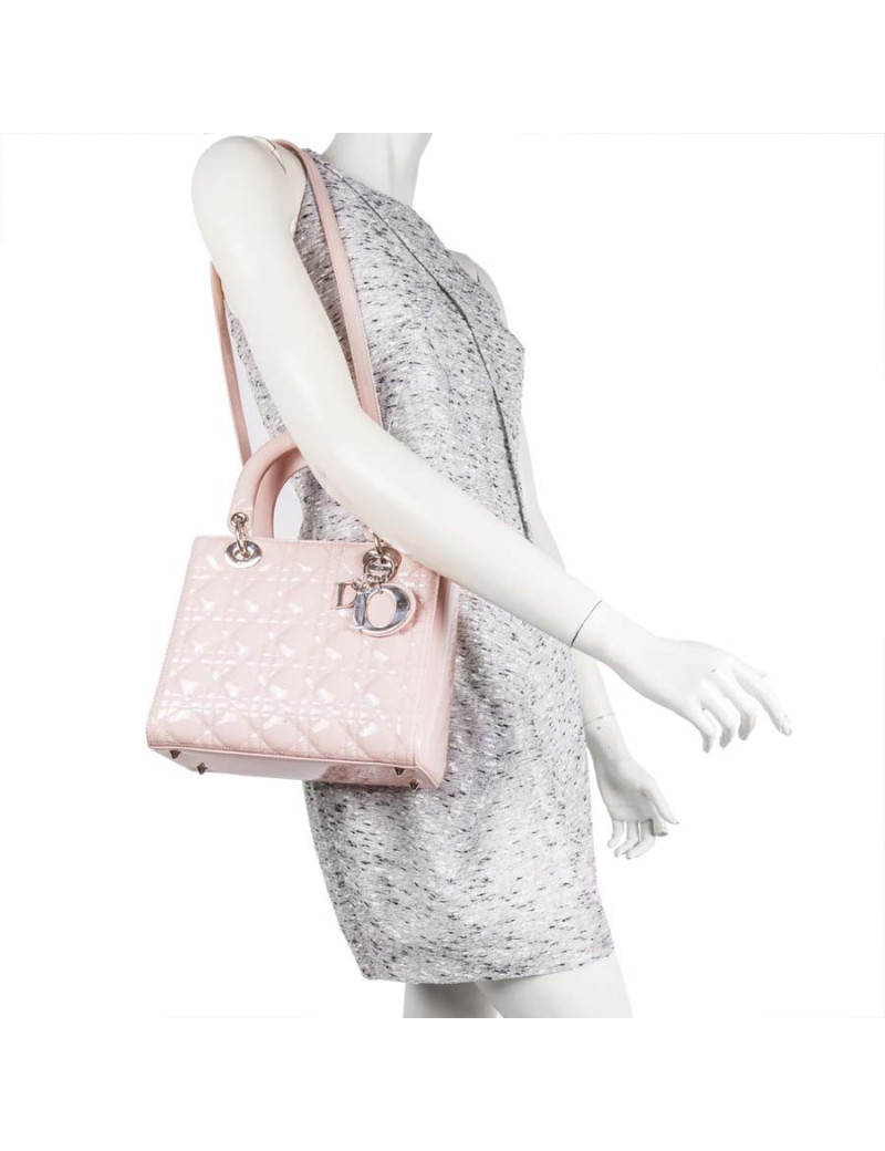 Sac Lady D CHRISTIAN DIOR verni rose