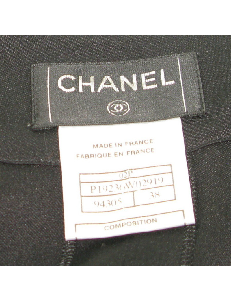 Jupe en soie noire T38 CHANEL