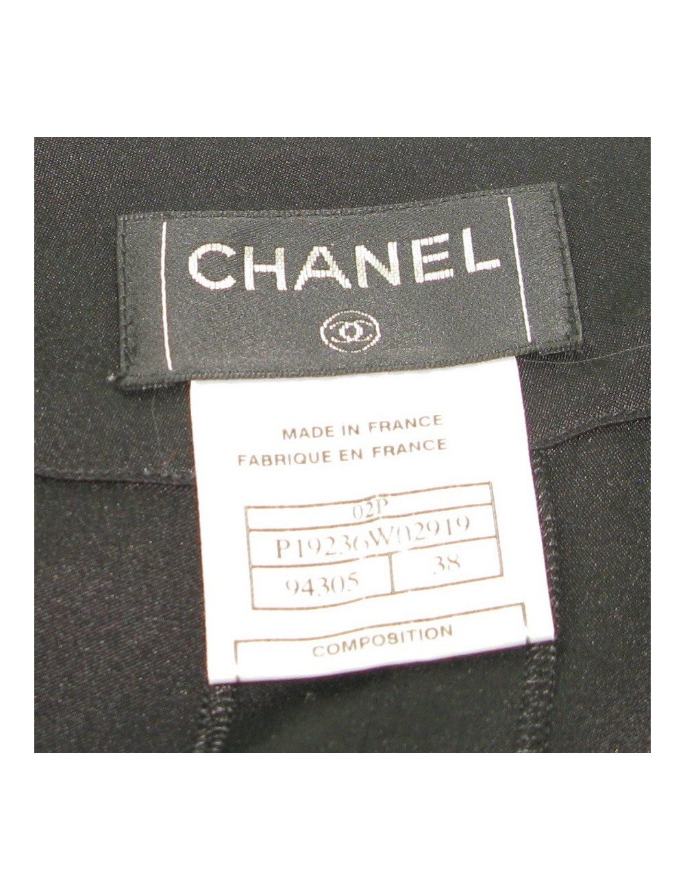 Jupe en soie noire T38 CHANEL