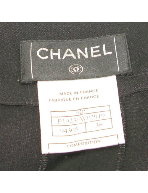 Jupe en soie noire T38 CHANEL