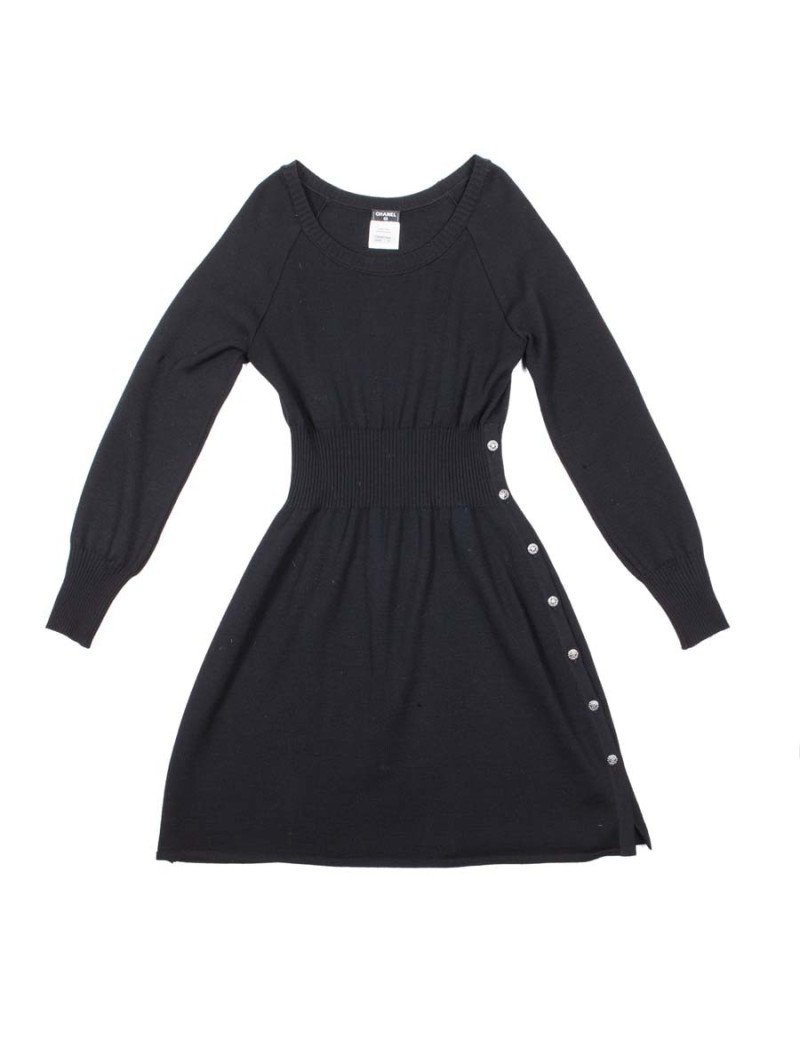 Robe CHANEL T42 en laine noire