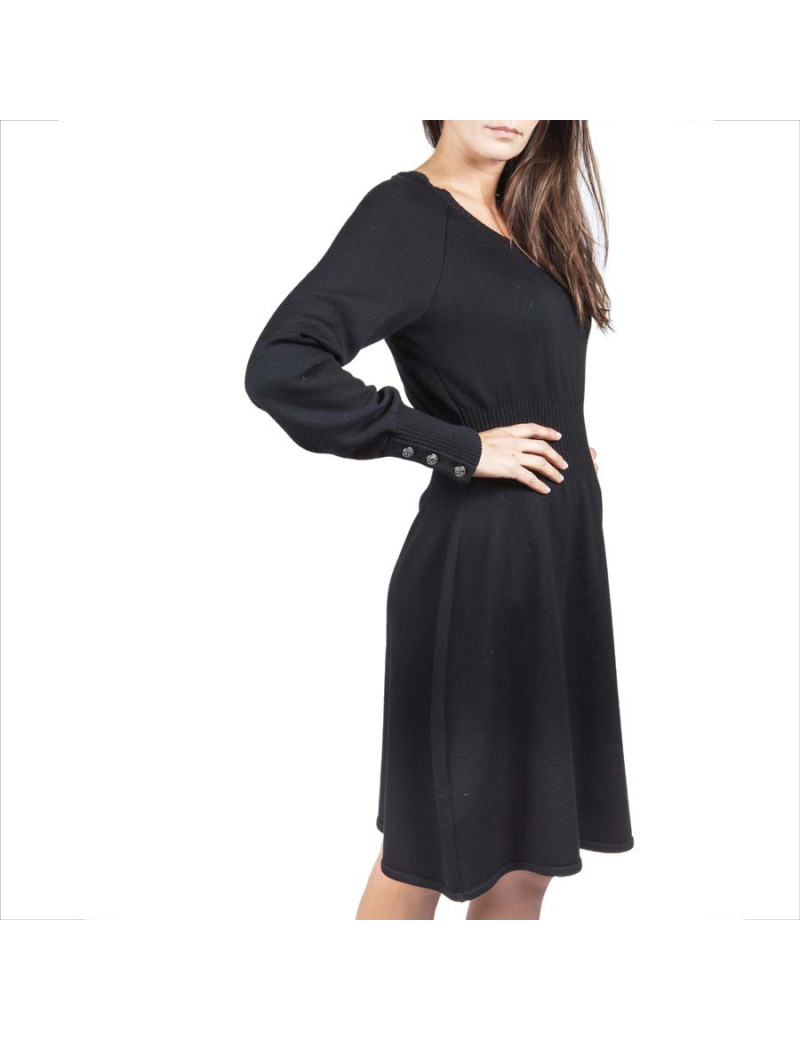 Robe CHANEL T42 en laine noire