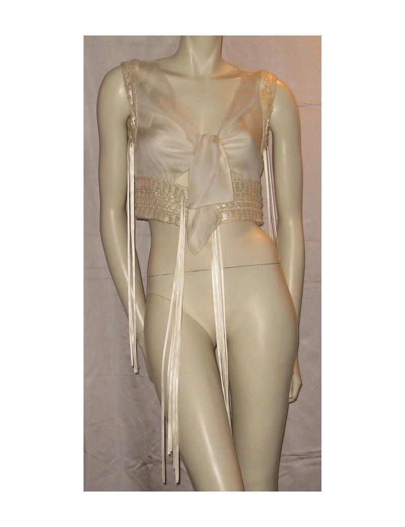 Top en soie ivoire T38 CHANEL
