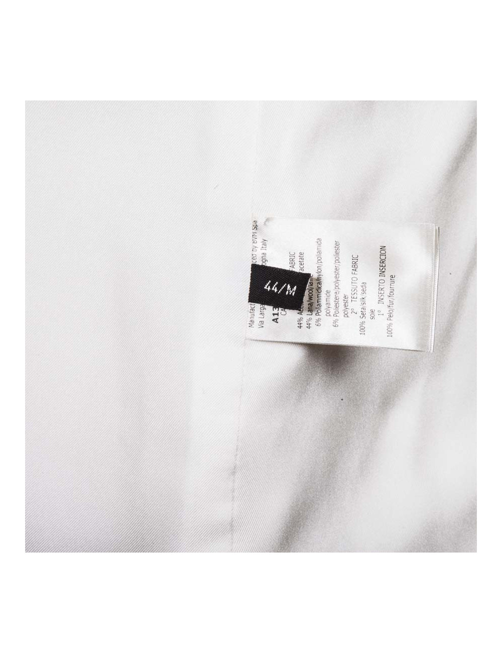 Veste GIAMBATTISTA VALLI T44it blanche col vison gris