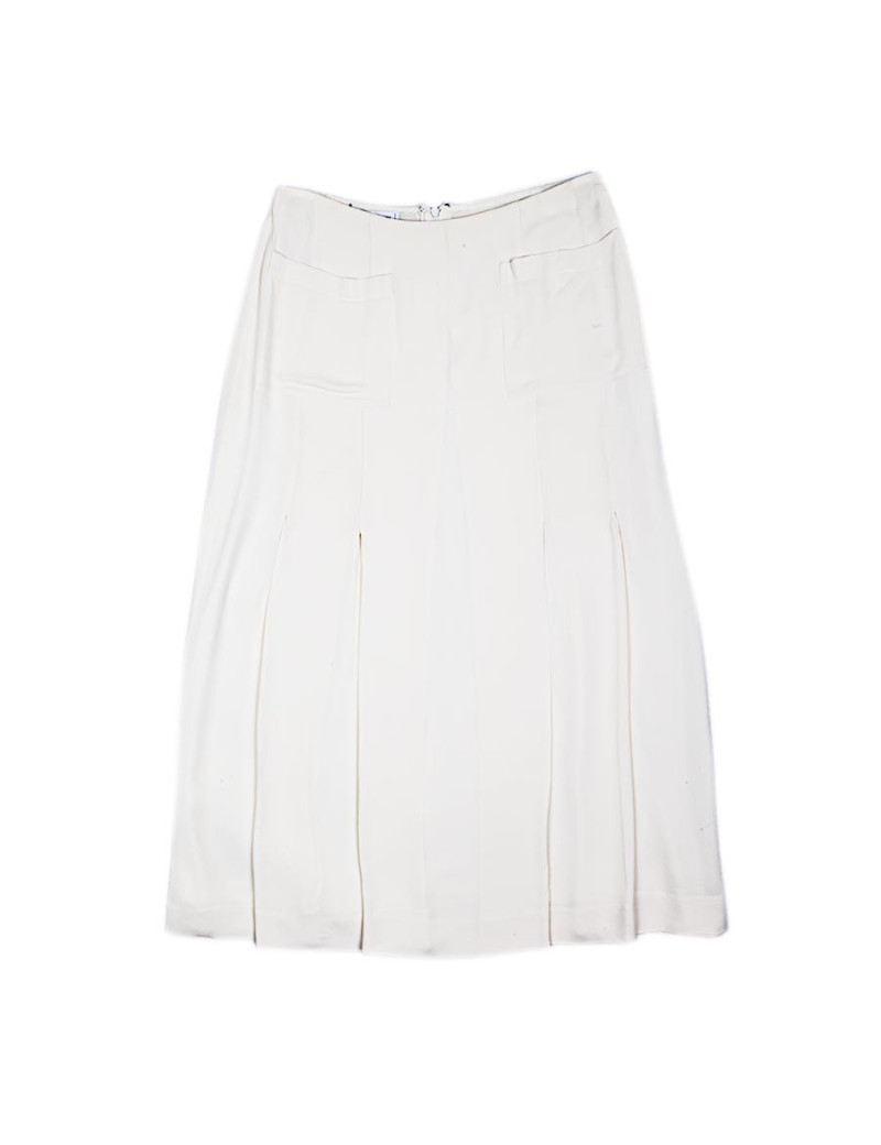 CHANEL white silk skirt, size 38FR