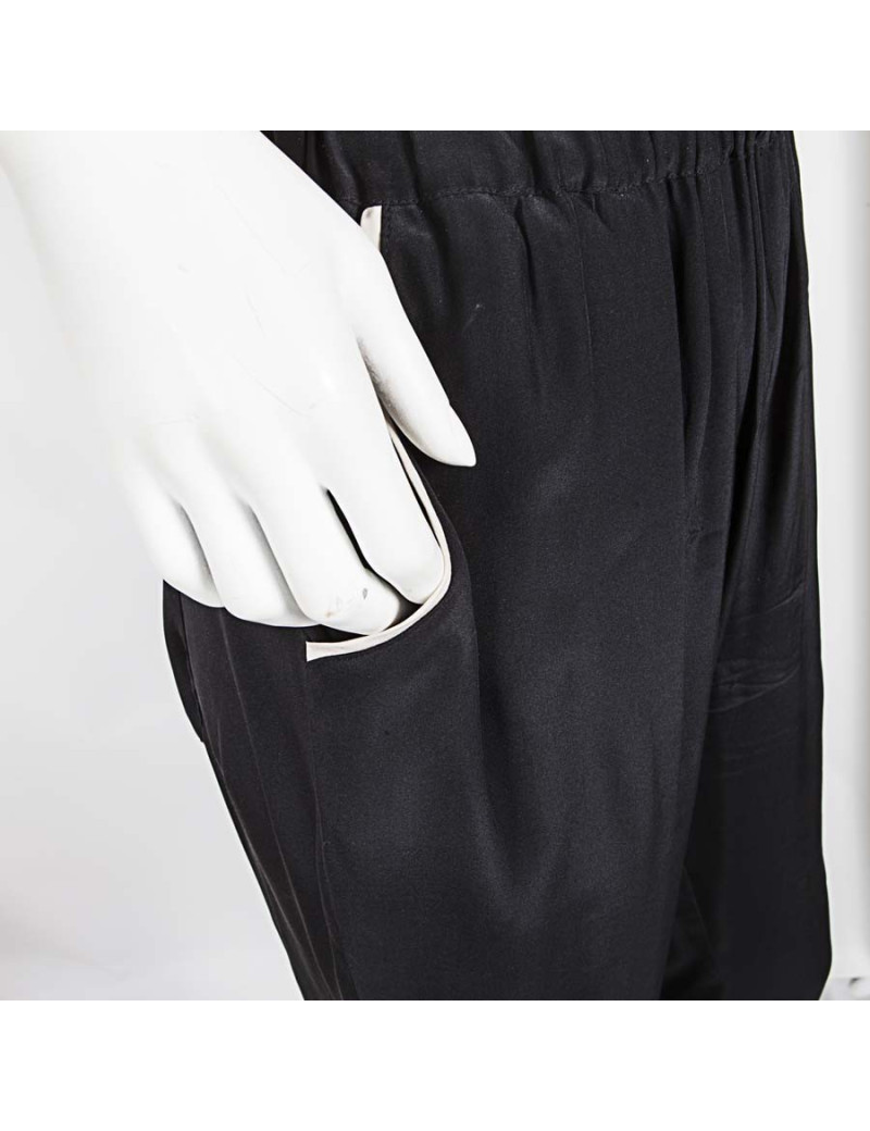 Pantalon CHANEL t40fr en soie noir