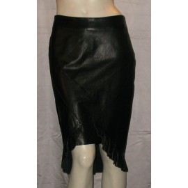 Black finish leather ROBERTO CAVALLI lace skirt