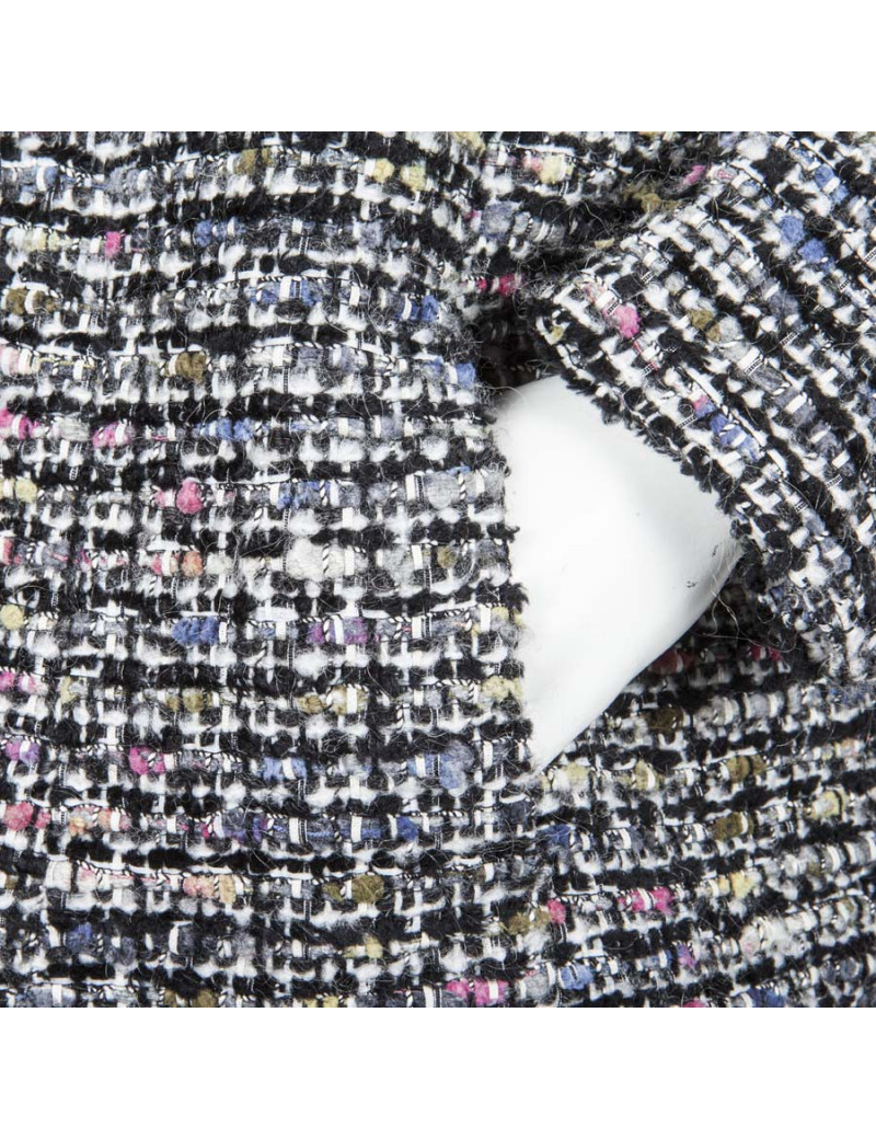 Veste CHANEL T 46 en tweed blanc gris et rose