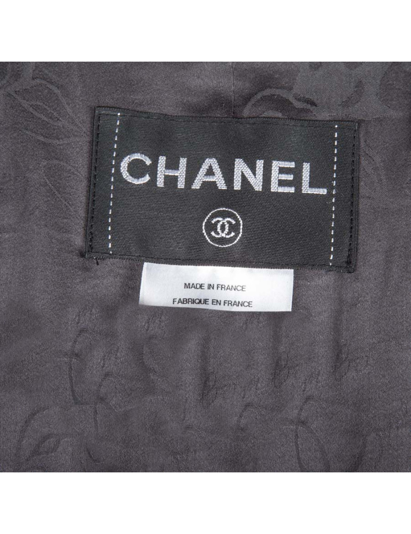 Veste CHANEL T 46 en tweed blanc gris et rose