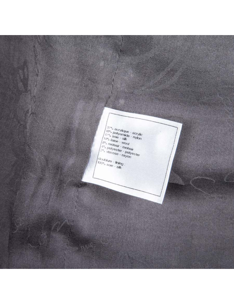 Veste CHANEL T 46 en tweed blanc gris et rose