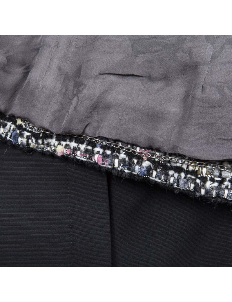 Veste CHANEL T 46 en tweed blanc gris et rose
