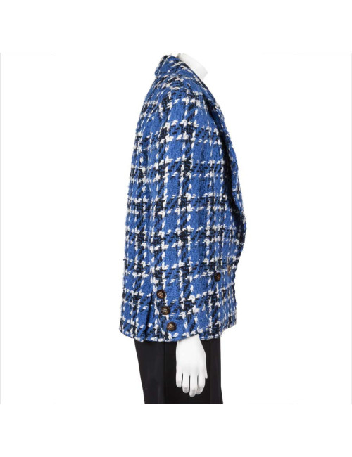 Veste CHANEL T38 FR tweed bleu  