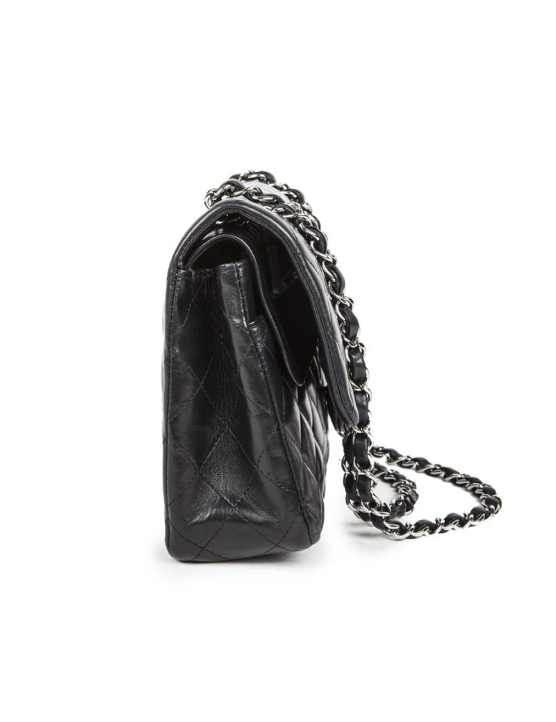 Sac Timeless CHANEL  cuir d'agneau lisse noir
