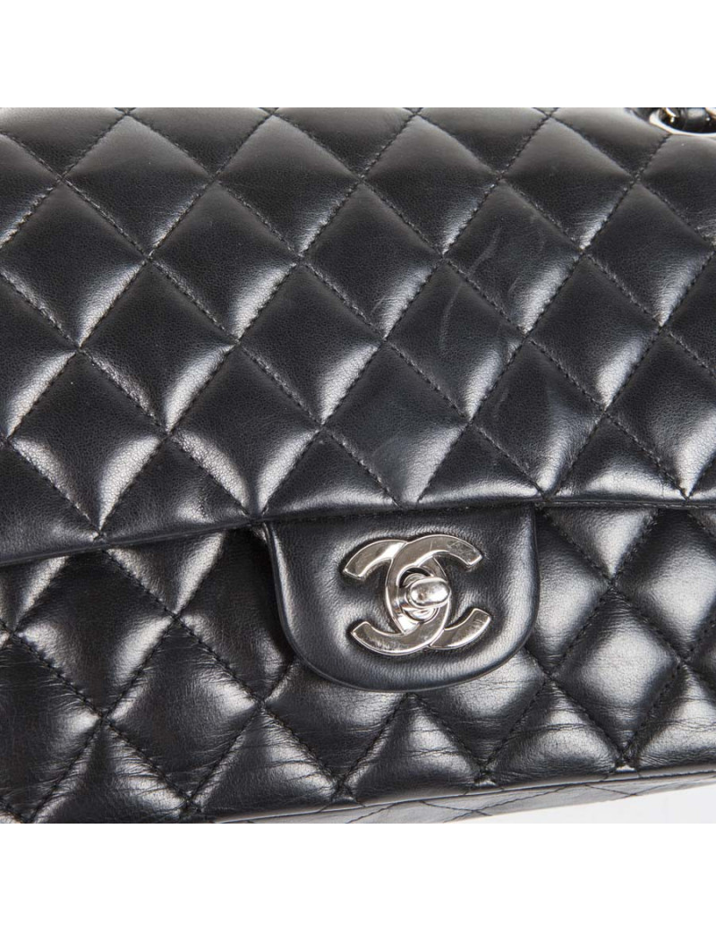 Sac Timeless CHANEL  cuir d'agneau lisse noir