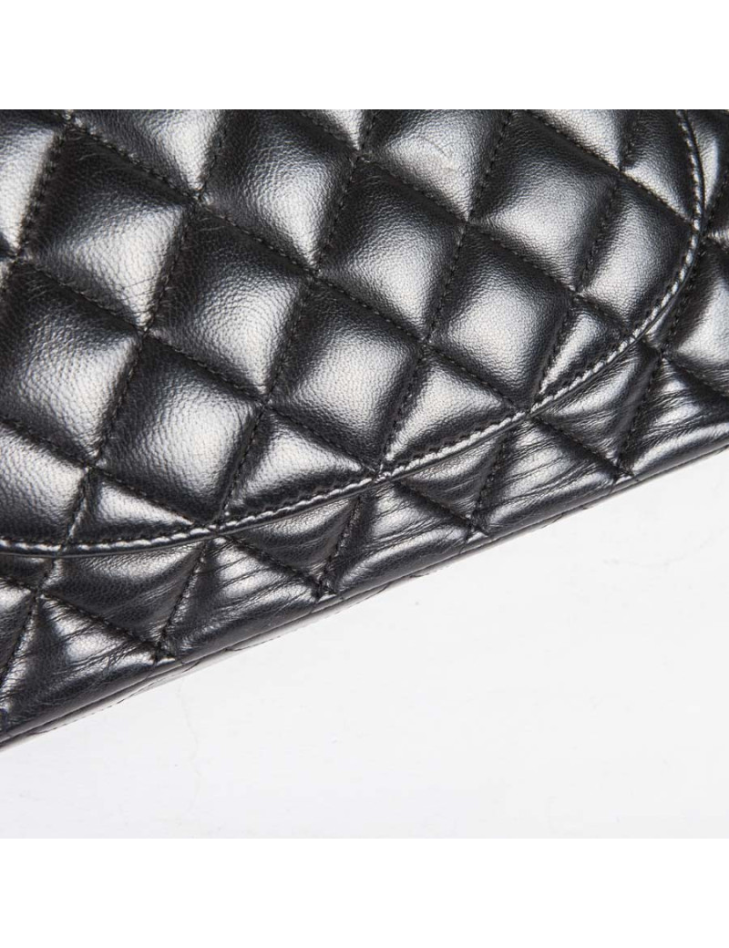 Sac Timeless CHANEL  cuir d'agneau lisse noir